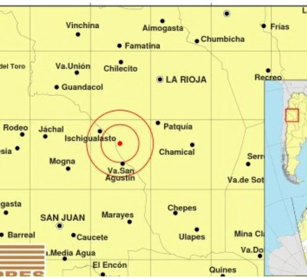 Fuerte temblor en La Rioja de 5.3 sacudió el suroeste y la provincia de San Juan